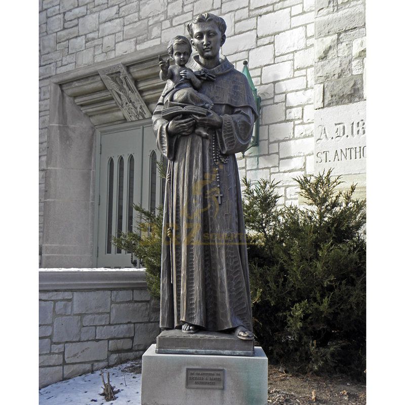 Religious Church Bronze St.Anthony With Jesus Statue