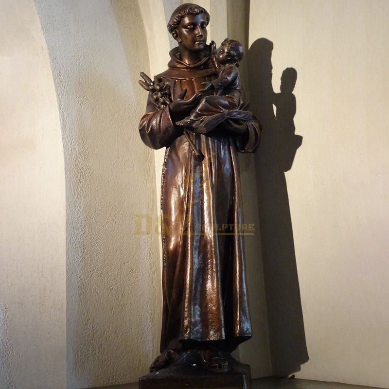 Religious Church Bronze St.Anthony With Jesus Statue