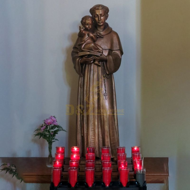 Catholic Statue St.Anthony With Baby Jesus Bronze Religious Statue