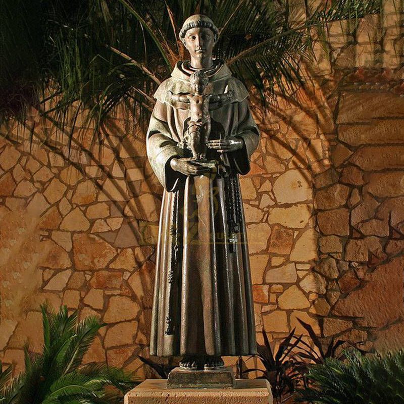 Custom Religious Crafts Bronze Saint Statue St. Anthony