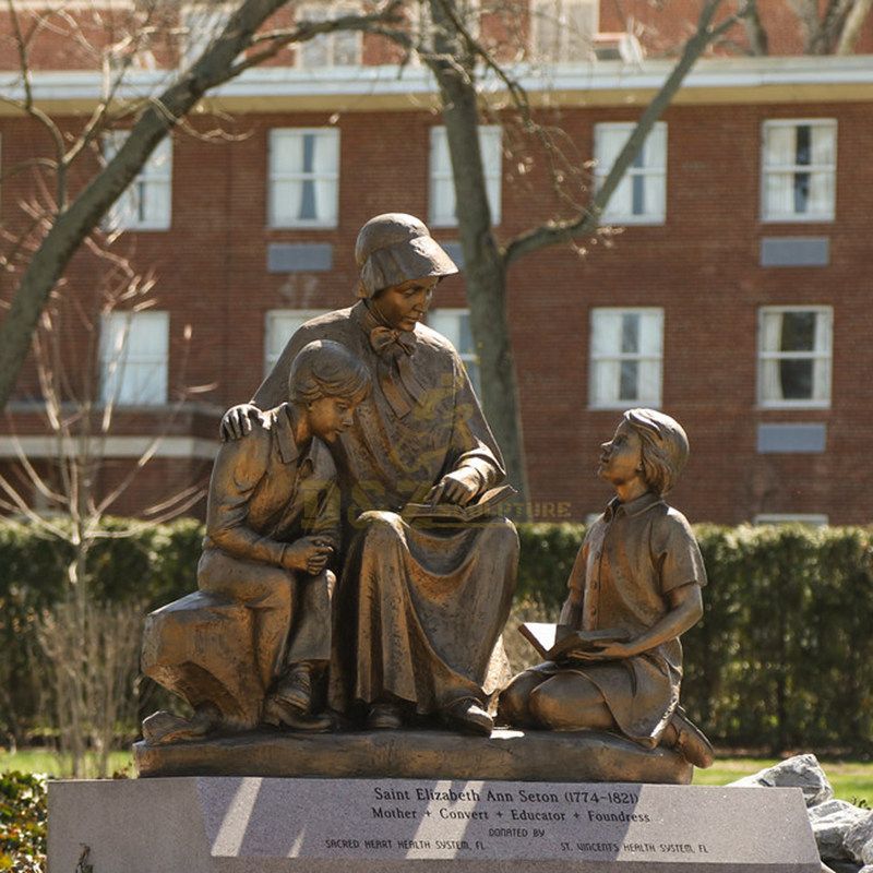 Metal Bronze Catholic Religious Saint Elizabeth Ann Seton Statue