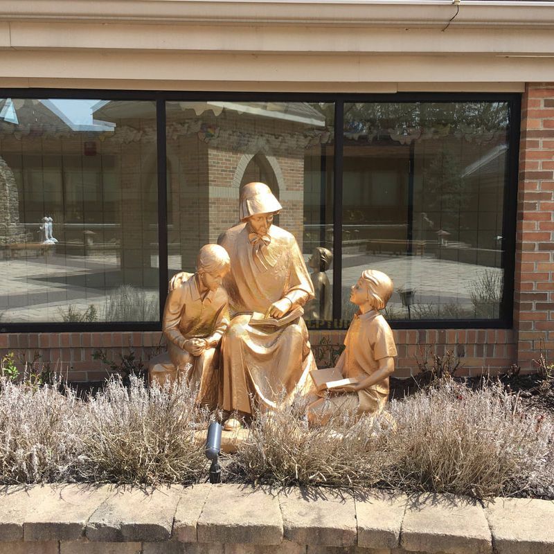 Catholic Famous Saint Elizabeth Ann Seton With Children Sculpture