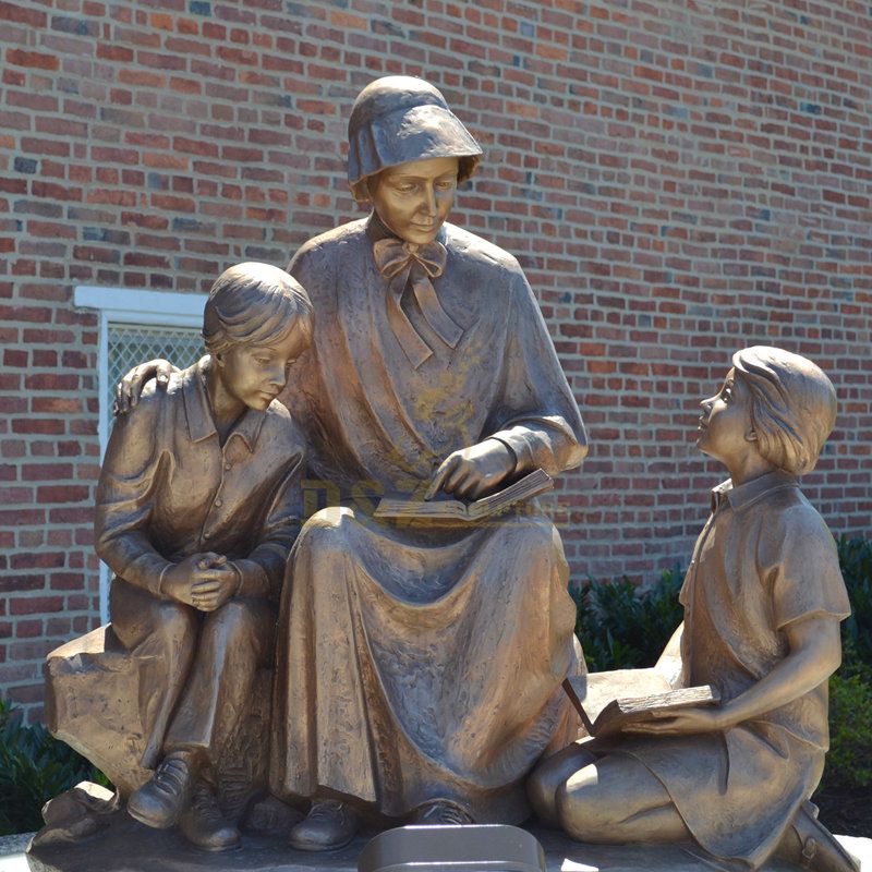 Catholic Famous Saint Elizabeth Ann Seton With Children Sculpture