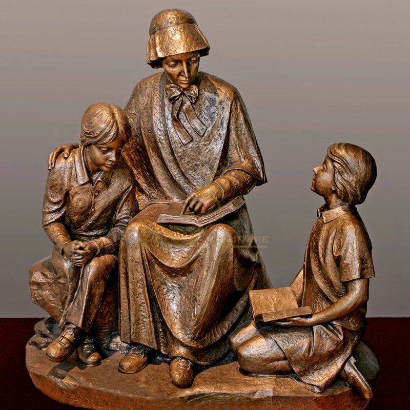 Catholic Famous Saint Elizabeth Ann Seton With Children Sculpture