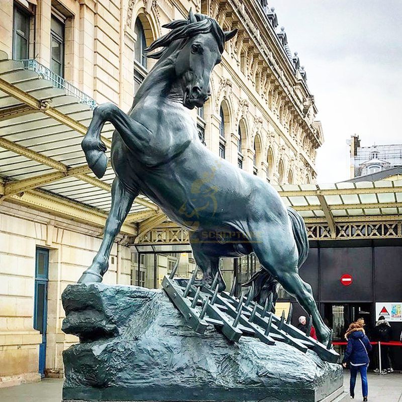 Life-size horse statue bronze jumping arabian horse for sale