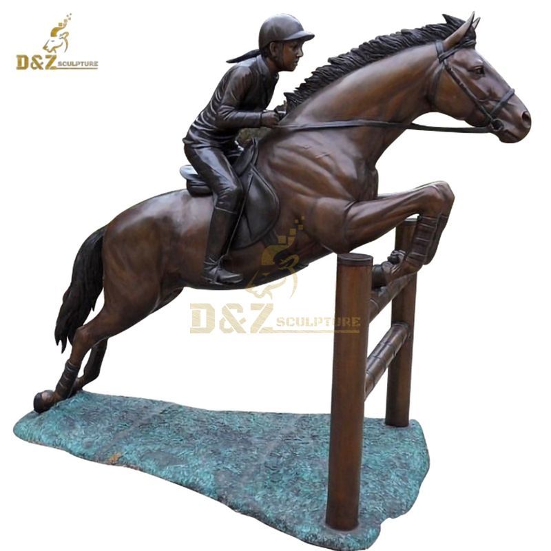 Modern Large Outdoor Man And Horse Bronze Sculpture