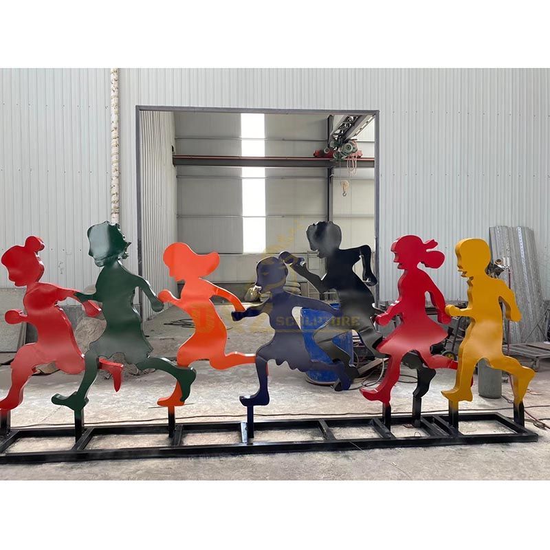 Colorful Sport Figures Stainless Steel Sculpture
