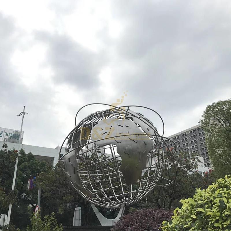 Stainless Steel Globe Earth Sculpture for Sale