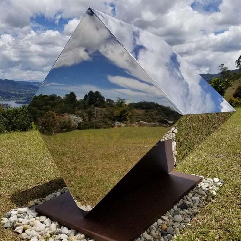 Stainless Steel Decorative Mirror Geometric Sculpture