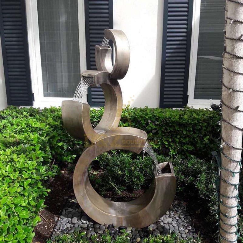 Garden Circle Stainless Steel Fountain Sculpture For Decoration