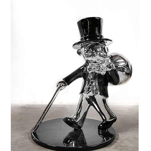 Morden Art Electrto Plated Sculpture Alec Monopoly Statue