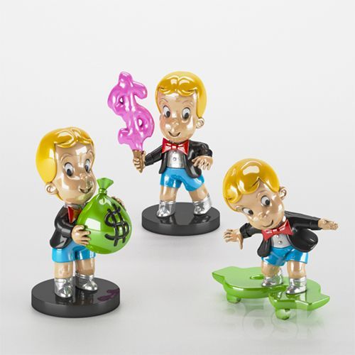 Shopping Mall Decoration Electroplate Monopoly Richie Rich Money Cone Fiberglass Statue