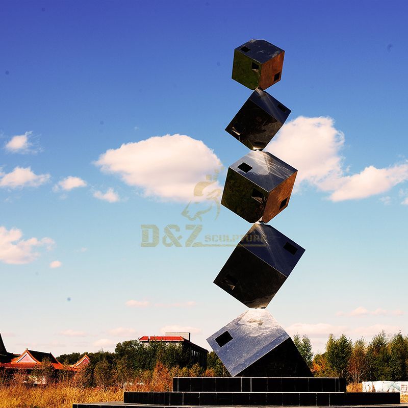 Stainless Steel Cube For Home Decorative Geometric Sculpture
