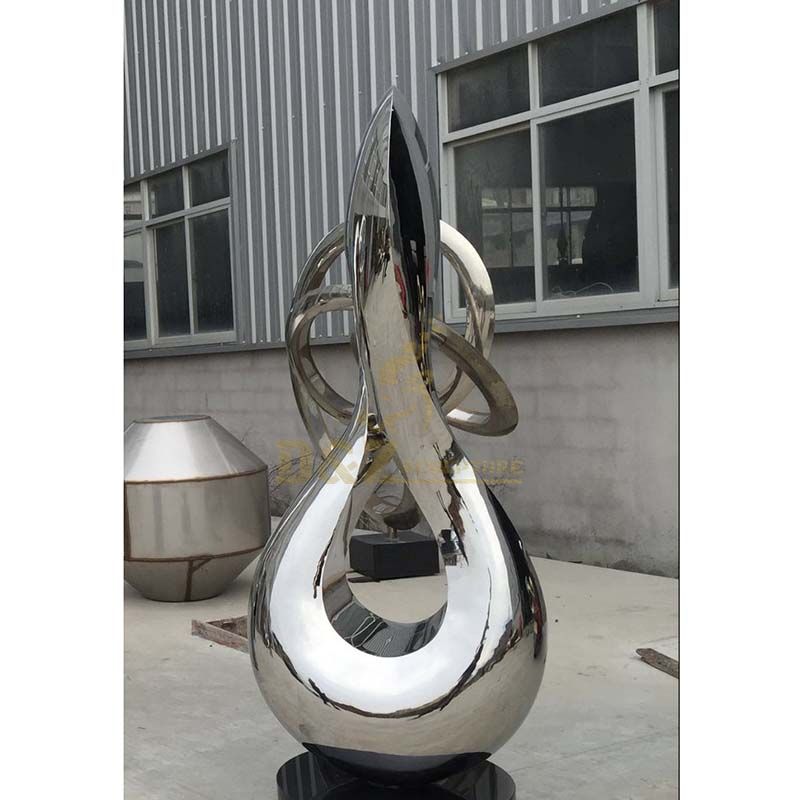 Outdoor Metal Craft Modern Mirror Polished Stainless Steel Sculpture