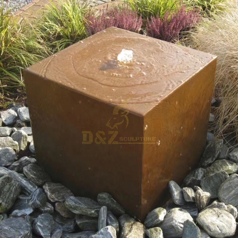 Garden Sculpture Corten Steel Water Fountain Statue