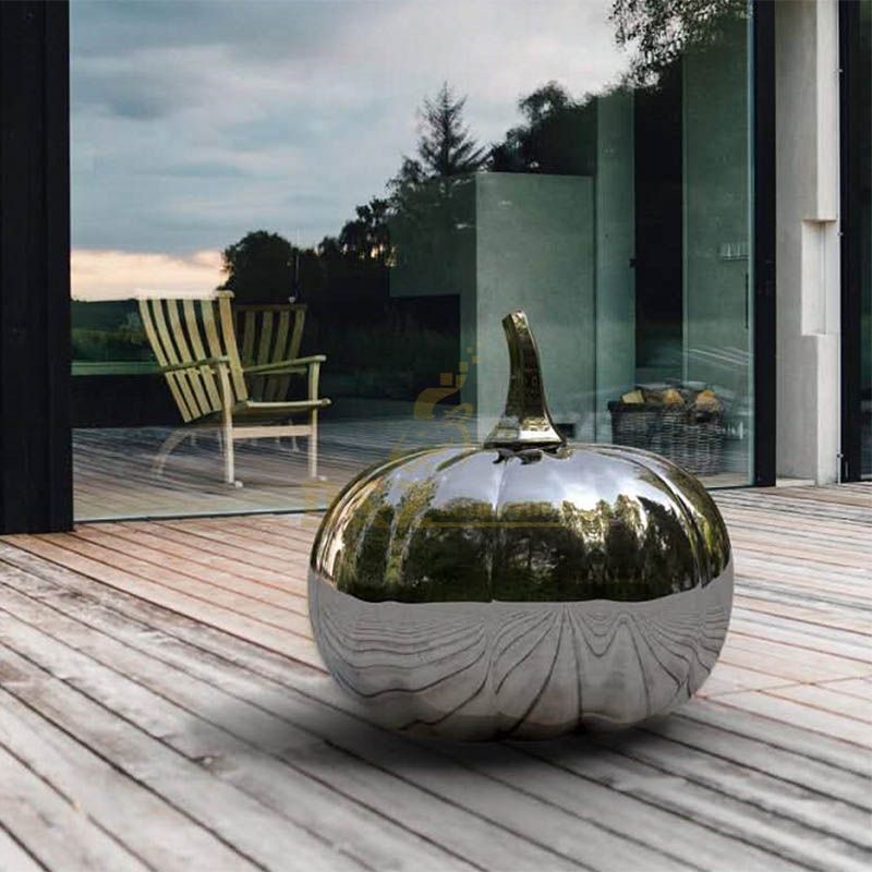 Large Outdoor Decorative Stainless Steel Pumpkin Sculpture