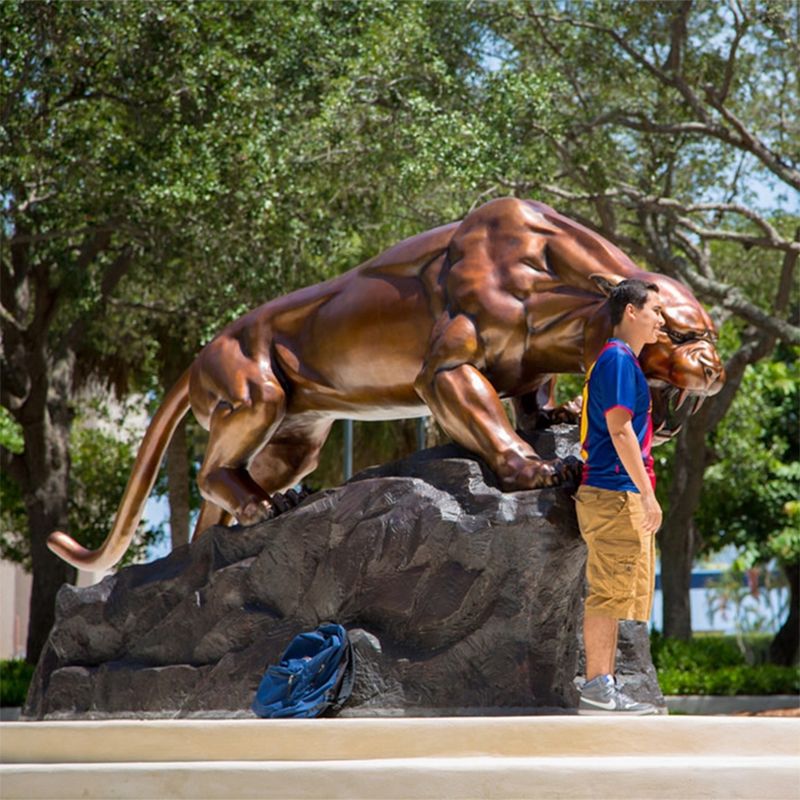 High quality cheap large brass animal statue bronze panthers sculpture