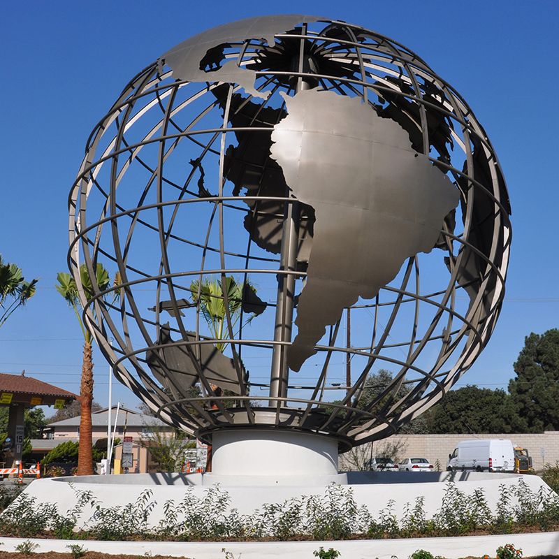 Wholesale Metal Sculpture Outdoor Garden Globe Stainless Steel Sculpture