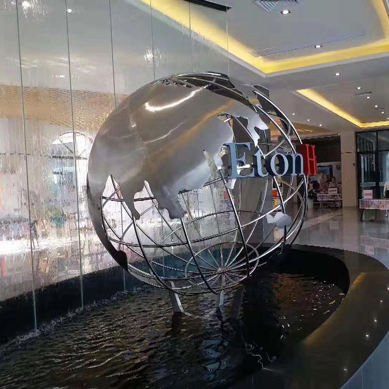 Outdoor Decor Peace Globe Stainless Steel Sculpture