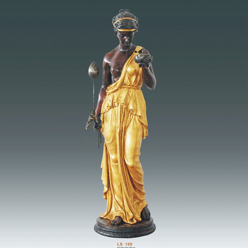 Beautiful Designs Bronze Lady Sculpture Lamps