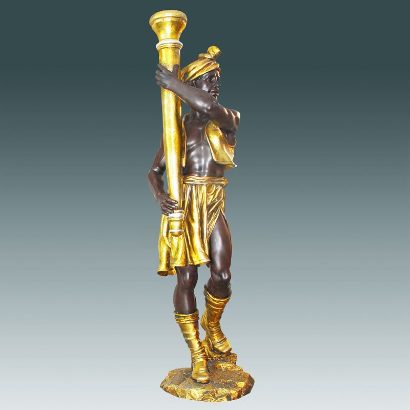 Popular Design Classic Man Brass Antique Statue Lamp For Home Decor