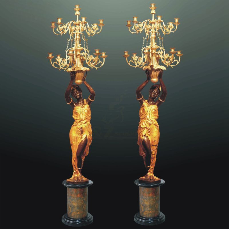 Chinese Factory Supply Park Decoration Quality Classical Design Bronze Lamp Statue