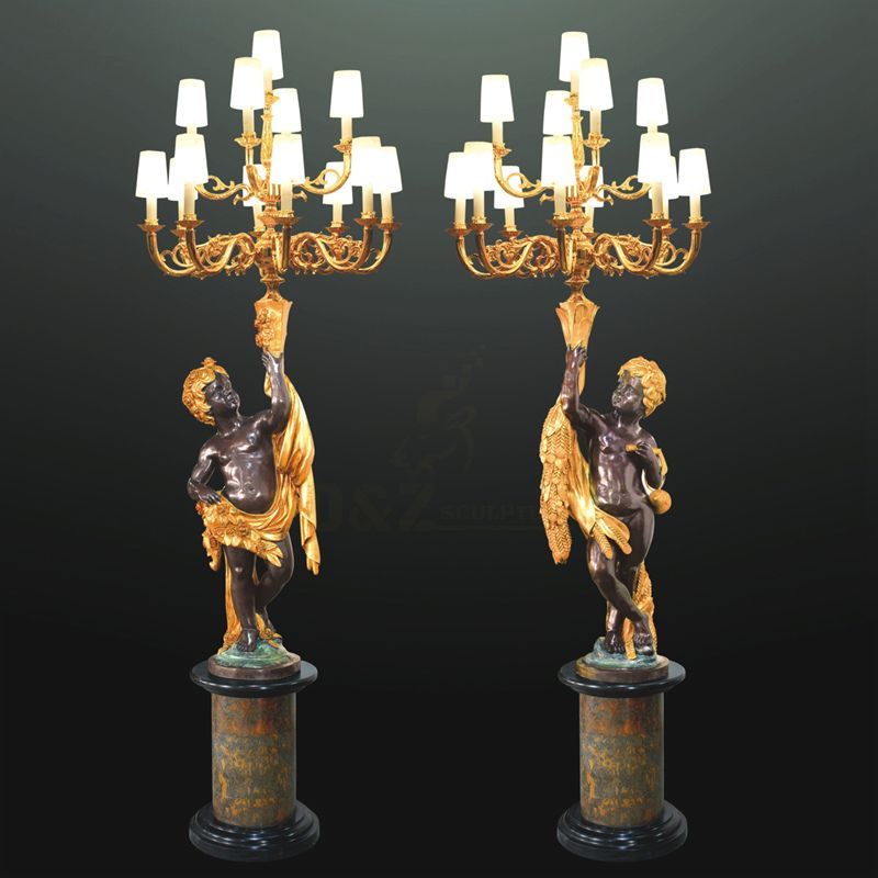 Large Famous Art Decoration Bronze Children Lamps Sculpture