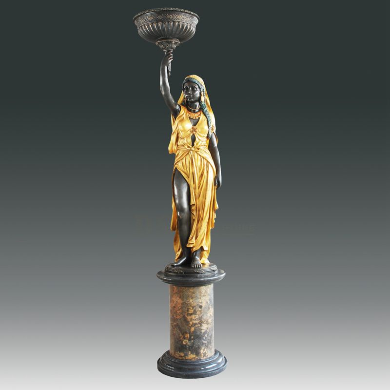 Metal Craft Home Indoor Bronze Lamp Statue
