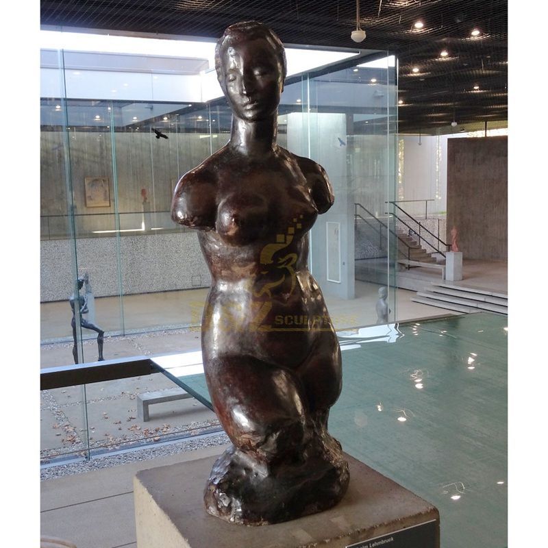 Home Decoration Bronze African Nude Girl Bust Sculpture