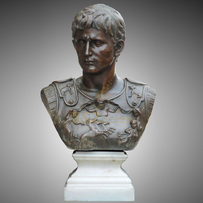 Factory Custom Bronze Sculptrue Republic Bust Roman Emperor Julius Caesar Statue