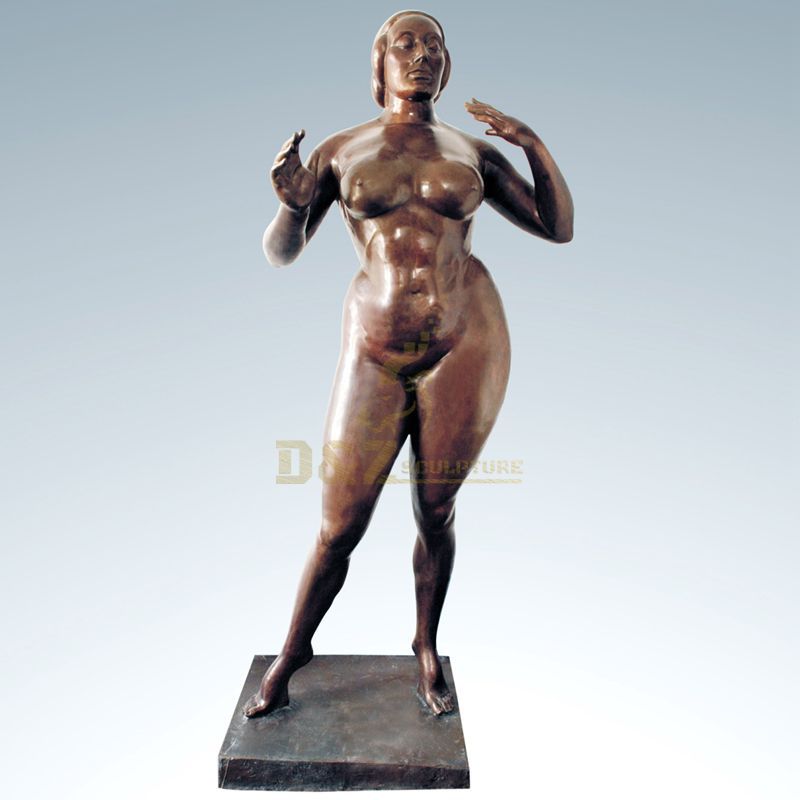 Bronze Abstract Nude Fat Woman Sculpture Statue