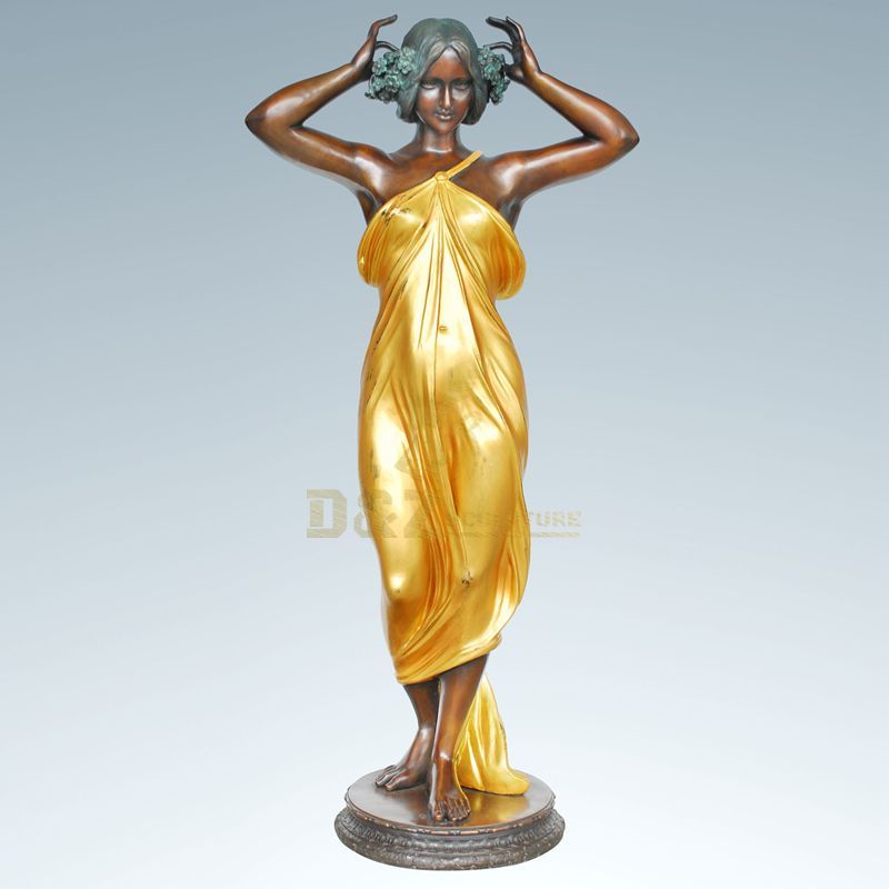 life size antique bronze greek lady statue nude woman sculpture