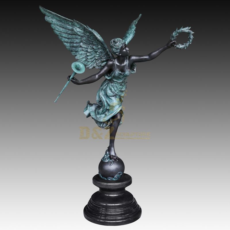 Roman Antique Women Bronze Angel Sculpture