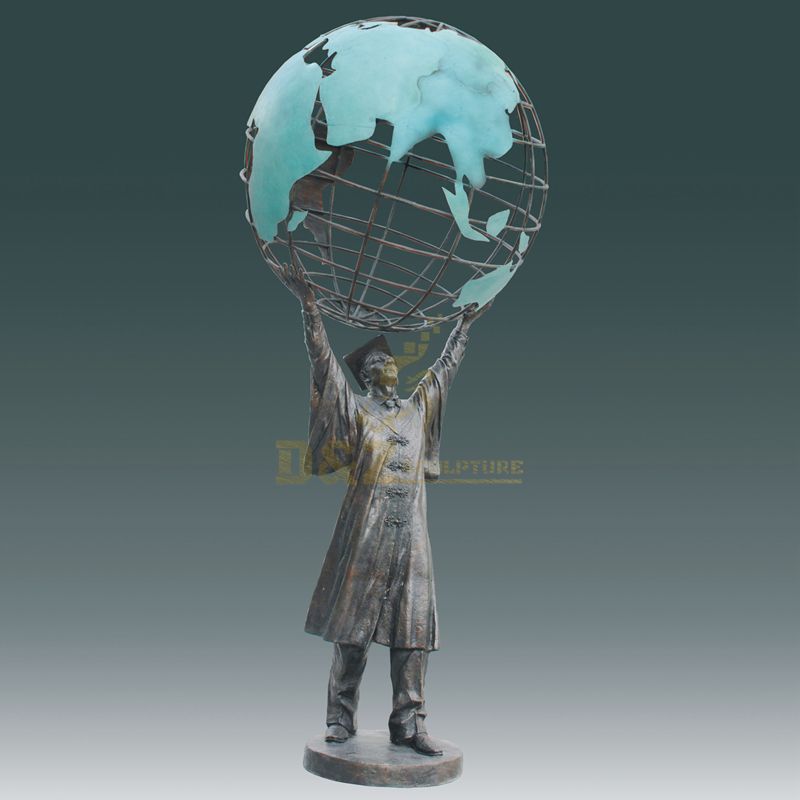 outdoor decoration famous art casting antique bronze Globe Statue