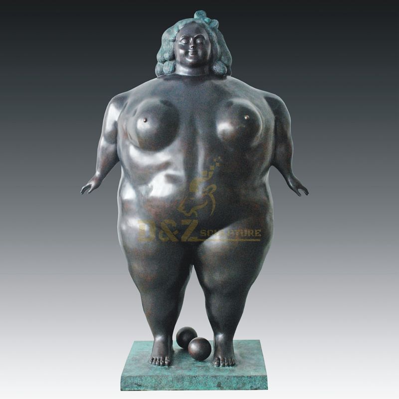 Modern Abstract Human Body Bronze Fat Woman Figurative Sculpture
