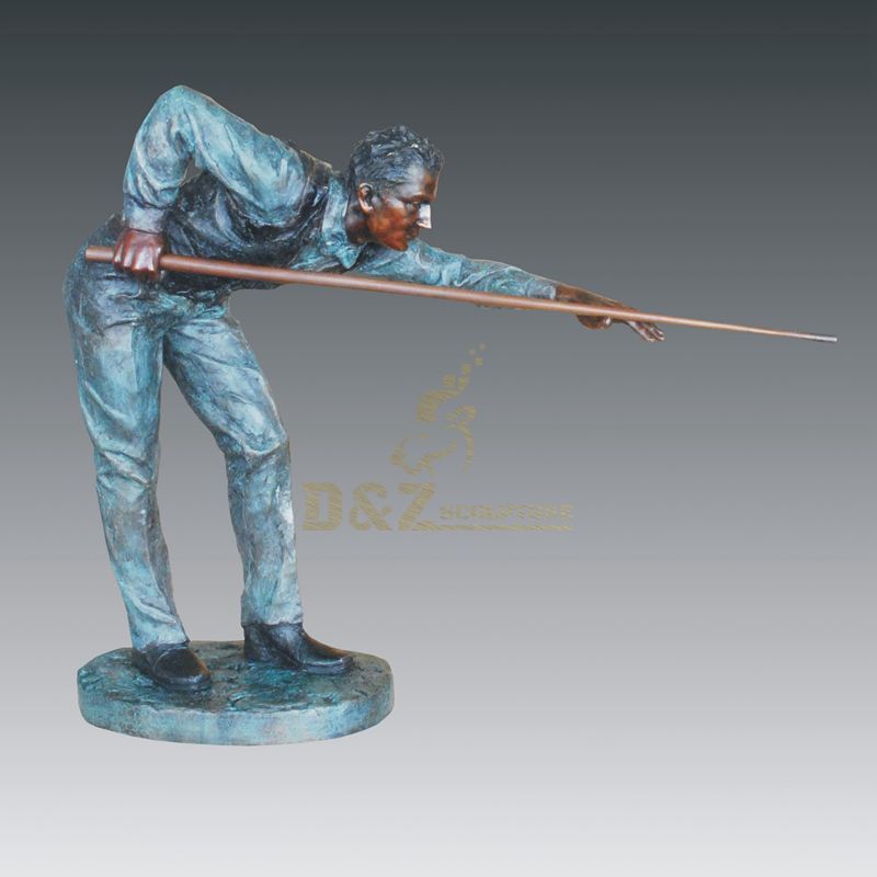 Hot Sale Figure Sculpture Billiards Man Cast Bronze Sculpture For Home Decoration