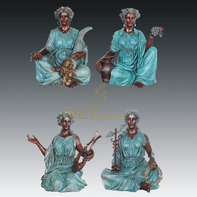 Bronze Craft Woman Statue Musical Sculpture For Sale