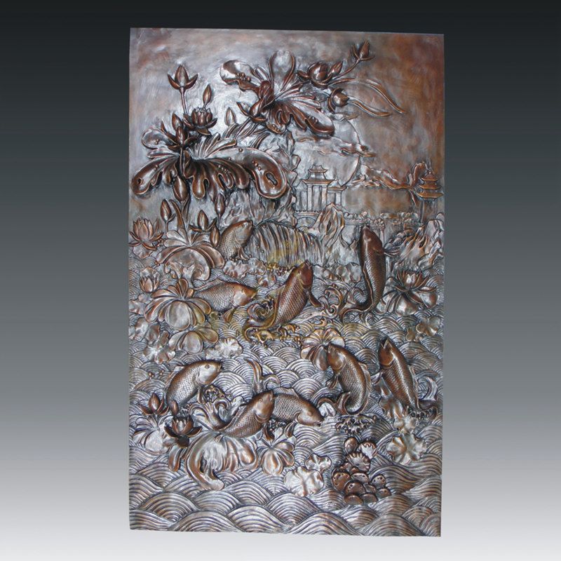 Chinese Landscape Painting Bronze Relief Sculpture
