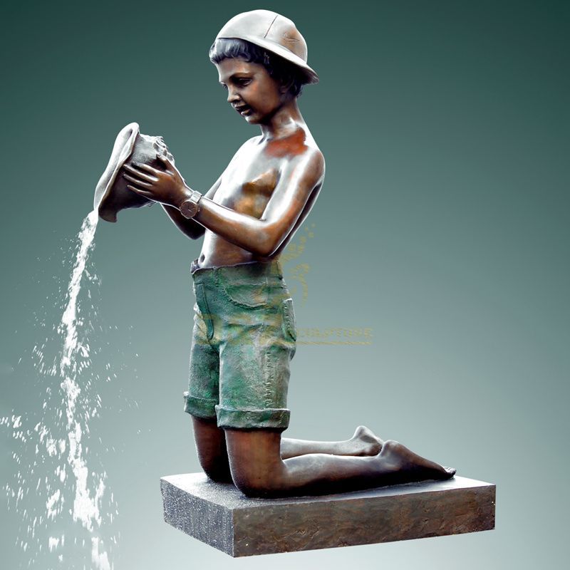 Catch of the Day (Boy Fishing on Tree) Fountain Bronze Garden Statue -  Approx. 34 High by FanShop from Sport Home