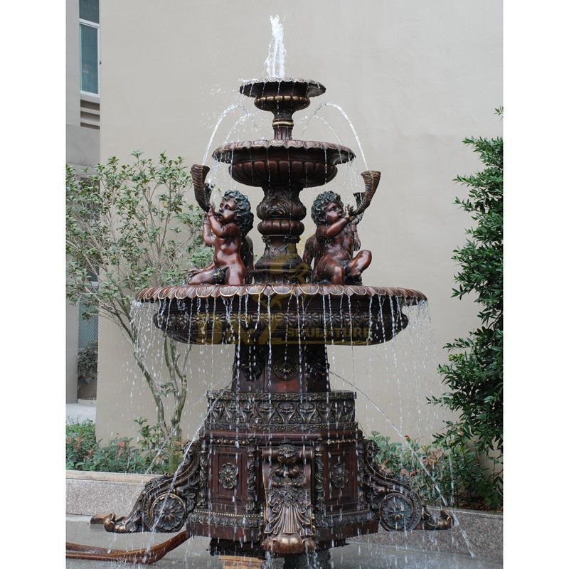 Bronze Fountain Sculpture Children for Garden Decoration