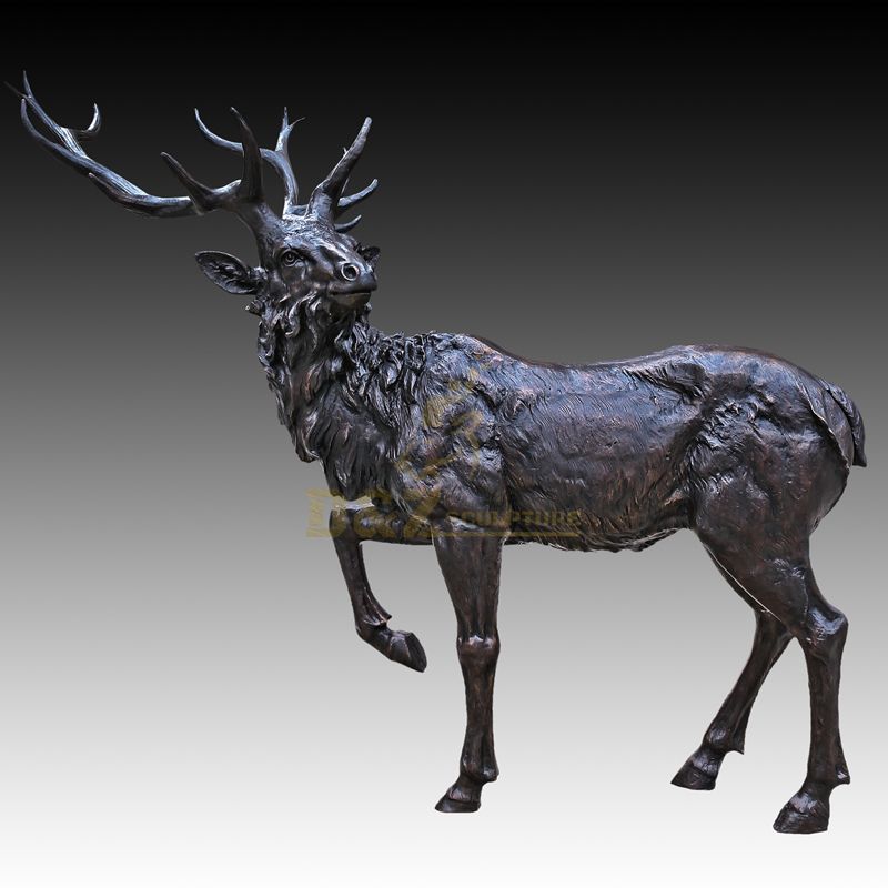 Garden Decor Bronze Deer Animal Sculpture
