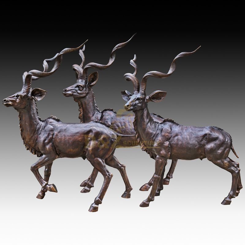 Life Size Brass Deer Bronze Animal Sculpture