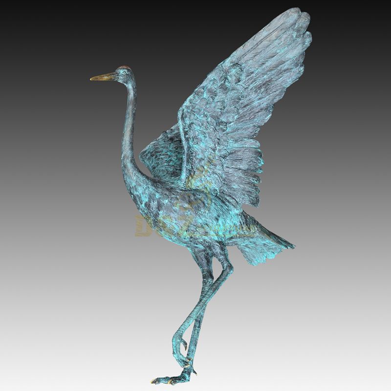 Outdoor large animal cranes sculptures for garden decoration