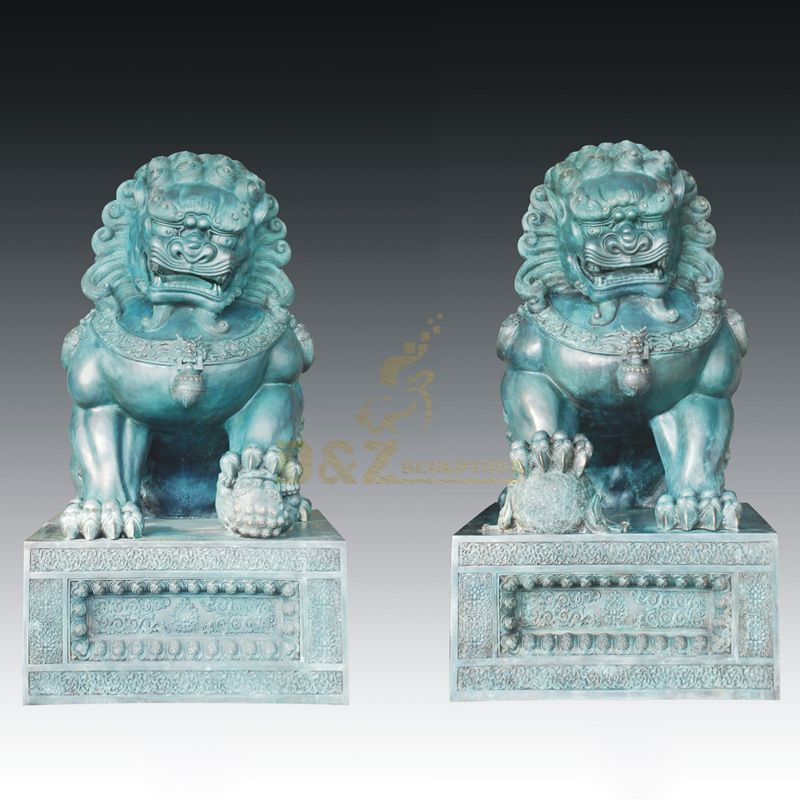 Decorative Outdoor Bronze Lion Sculpture animal state