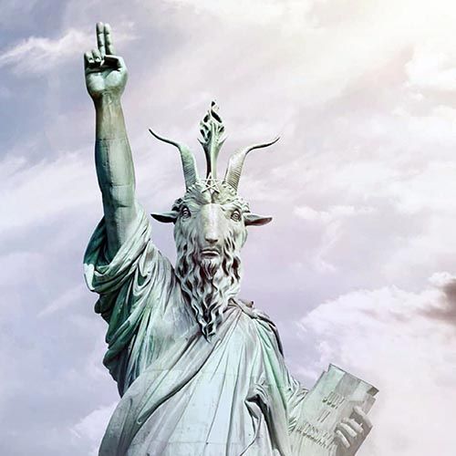 Famous Bronze Sculpture Goat Head Satan Statue