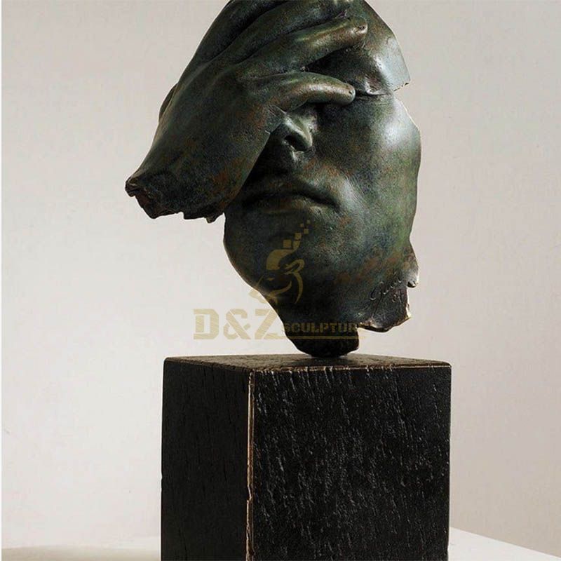 High quality home decor bronze abstract face sculpture