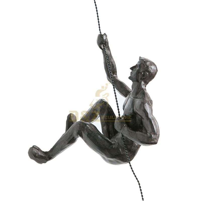 Modern Art Decorative Casting Bronze Climbing Man Wall Sculpture
