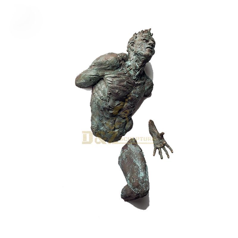 Abstract art bronze man sculpture for home wall