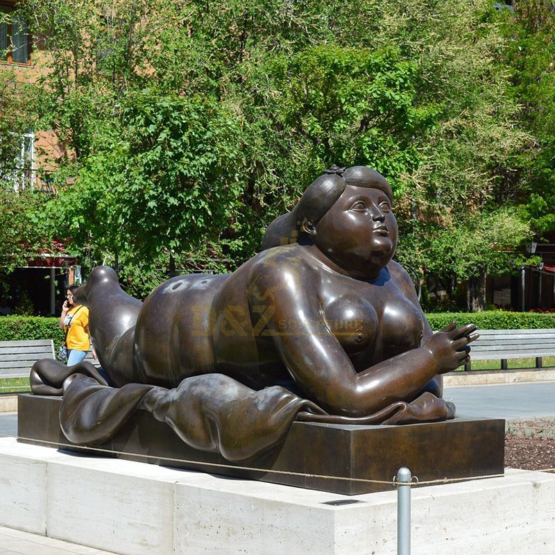 Large Size Metal Fernando Botero Nude Fat Bronze Woman Sculpture For Sale