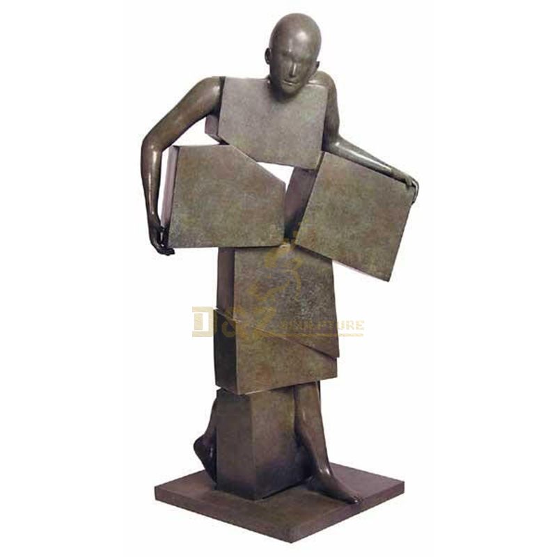 Abstract bronze naked male metal art sculpture